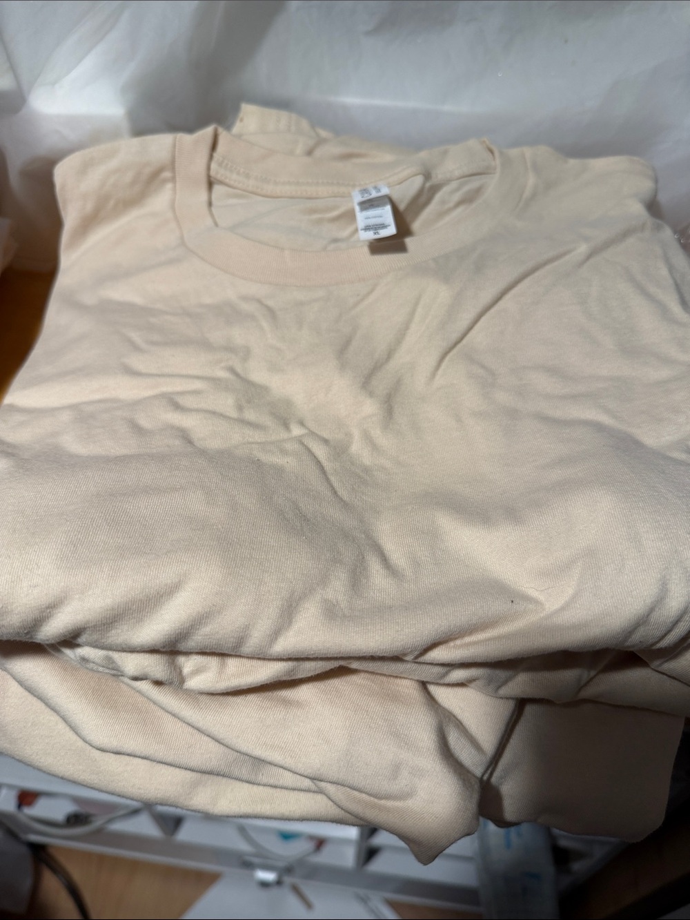 Bella Canvas Cream/Tan Crewneck T-Shirt bundle.